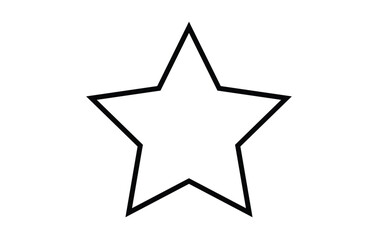 Star icon, classic form, outline variant. Easily colorable vector design on isolated background. Vector illustration. Eps file 235.
