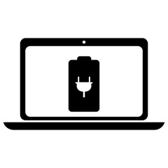 Laptop Battery Charging Filled Icon | laptop Charging Charging Electric Plug Icon | laptop Charging