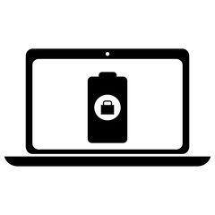 Laptop Battery Charging Filled Icon | Secure Lock Sign in laptop-charging | laptop Charging