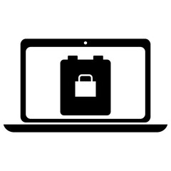 Laptop Battery Charging Filled Icon | Lock Zinc Carbon laptop Charging Symbol | Charging Icon