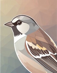 simple drawing of a sparrow