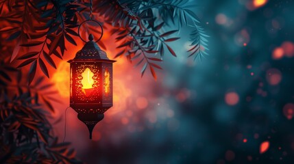 Minimalist Islamic Ramadan lantern background - obrazy, fototapety, plakaty