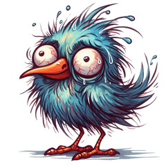 Adorable Cartoon Bird Illustration Cute and Playful Feathered Character Perfect for Child-friendly Designs