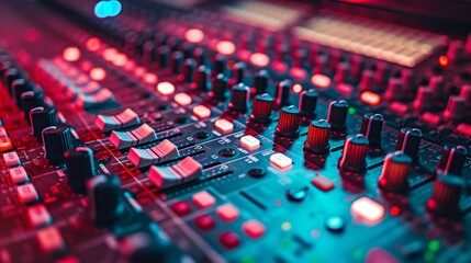 Obraz premium Professional Sound studio scene. Intricate audio equipment