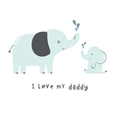 cute elephant with cute baby