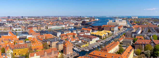 Aerial view of central Copenhagen, Denmark