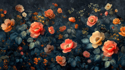 Assorted patterns of forest flowers