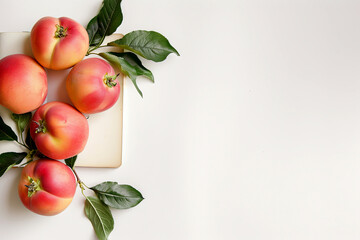 Peaches fruits isolated pattern background