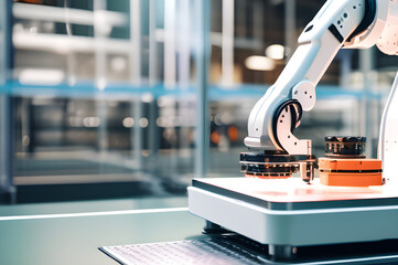 Innovative Robotic Arm at High-Tech Manufacturing Facility - Precision and Efficiency on Display