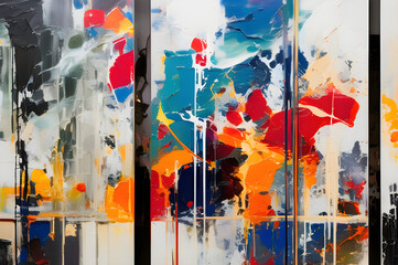 Explosive Burst of Abstract Expressionism: Bold Strokes and Intense Hues Collide in a Symphony of Emotion