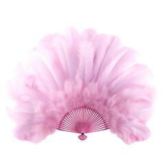Burlesque feather fan isolated on white or transparent background