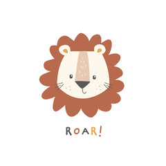 cute lion safari vector graphic