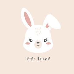 cute bunny, little rabbit vector 