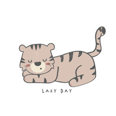 Cute tiger vector safari print