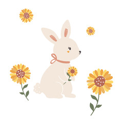 cute girly baby bunny print