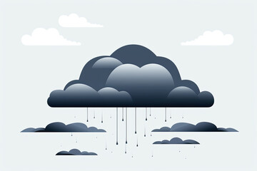 A beautiful dark rain cloud - simplistic design