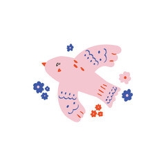 cute little bird print vector