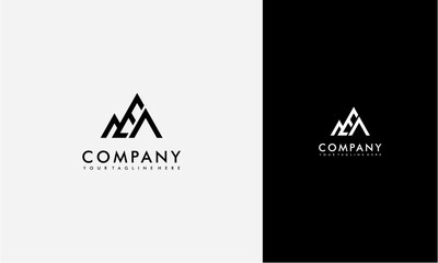 ME line art icon logo of a mountain