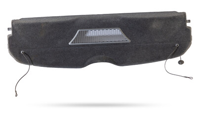 Black modern car trunk cover - design element on white isolated background, Luggage cover.