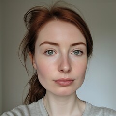 Naklejka premium Woman's Casual Portrait for Social Media Generative AI