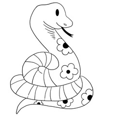 Black and White Vector Design for Happy New Year 2025 Year of the Snake