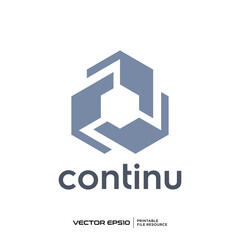 Abstract hexagon logo vector illustration