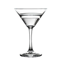 Empty martini glass isolated on white or transparent background