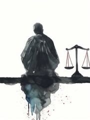 Illustration of the Parable of the Unjust Judge Generative AI - obrazy, fototapety, plakaty