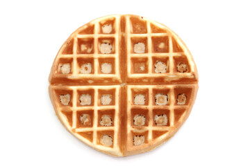 Crisp waffle isolated on white background