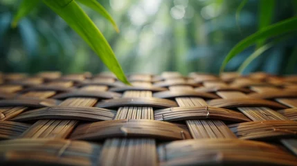 Foto op Plexiglas Bamboo weaving texture background © Media Srock
