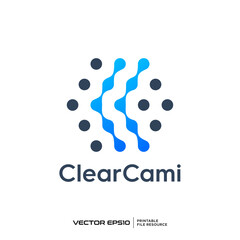 Abstract dot technology logo vector illustration