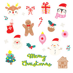 cute merry christmas illustration vector design