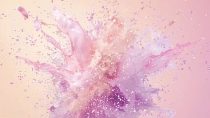 Pastel color paint splash on bright background. Vibrant sensitive color combination. Abstract artwork expression