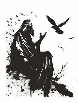 Illustration of Zephaniah's Warning of the Great Day of the Lord Generative AI
