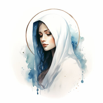 recommend clip art: Our Lady Virgin Mary Mother of Jesus, Holy Mary, madonna, vector illustration, black on white background, printable, suitable for logo, sign, tattoo, laser cutting, sticker and other print on demand.