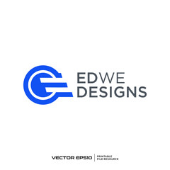 Obraz premium Circle E logo vector illustration