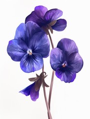 Violet Flower Group Illustration Generative AI
