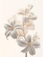 White Stephanotis Flower Group Illustration Generative AI