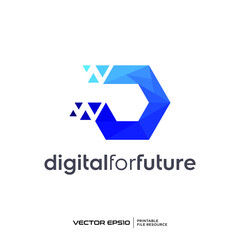 Naklejka premium Abstract hexagon logo vector illustration