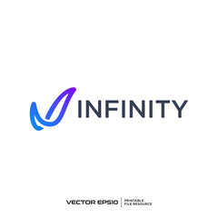 Infinity line logo vector illustration
