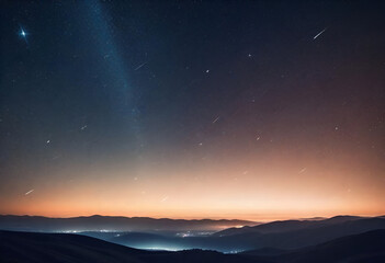 clear sky at night with bright stars in minimal style