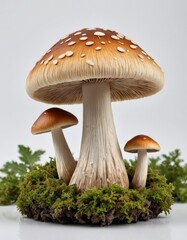 Culinary Minimalism: Vibrant Mushroom on White background