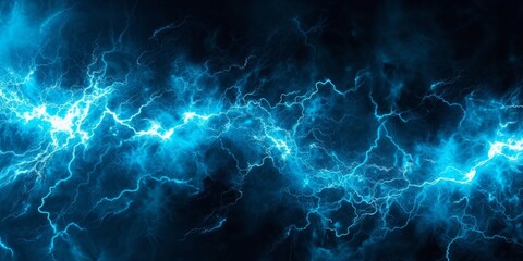 Electric blue lighting on black background Generative AI