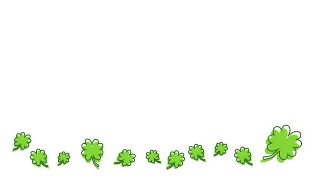 Saint Patrick's Day animated background illustration with four leaf clover animation