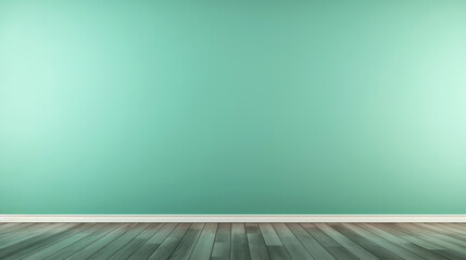 A painted mint green wall background with copy space, this versatile composition is ideal for various digital and print applications, including home decor, architecture, advertising, and presentation.