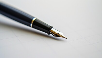 ultra detailed macro shot of a pen writing on white paper 