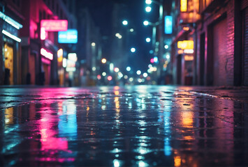 night city street after rain