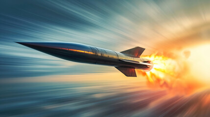 hypersonic missile in high speed flight.