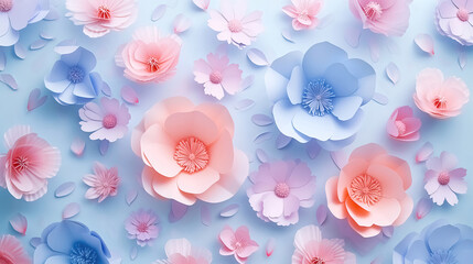 Fototapeta premium Flowers background, many beautiful flowers background illustration.