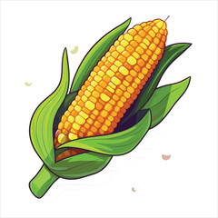 corn cartoon style 2d vector flat icon